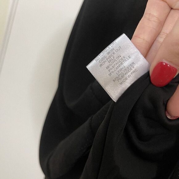 NEW MESHKI eva low scoop mini shimmer black dress size medium - Picture 5 of 8